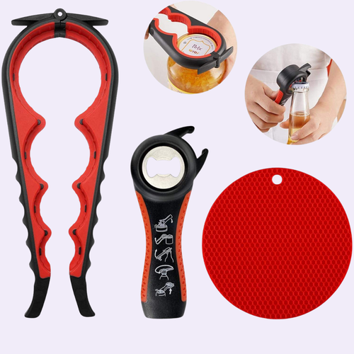 5-in-1 jar and bottle opener set
