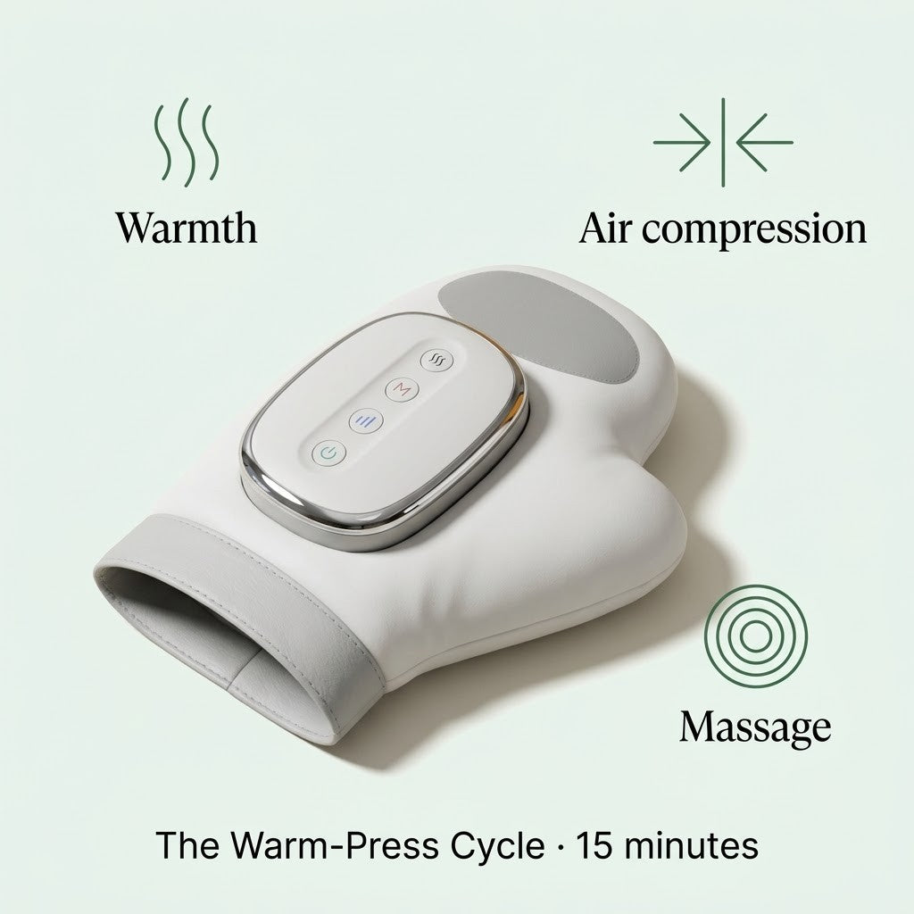 Amblewell WarmPress — three jobs infographic